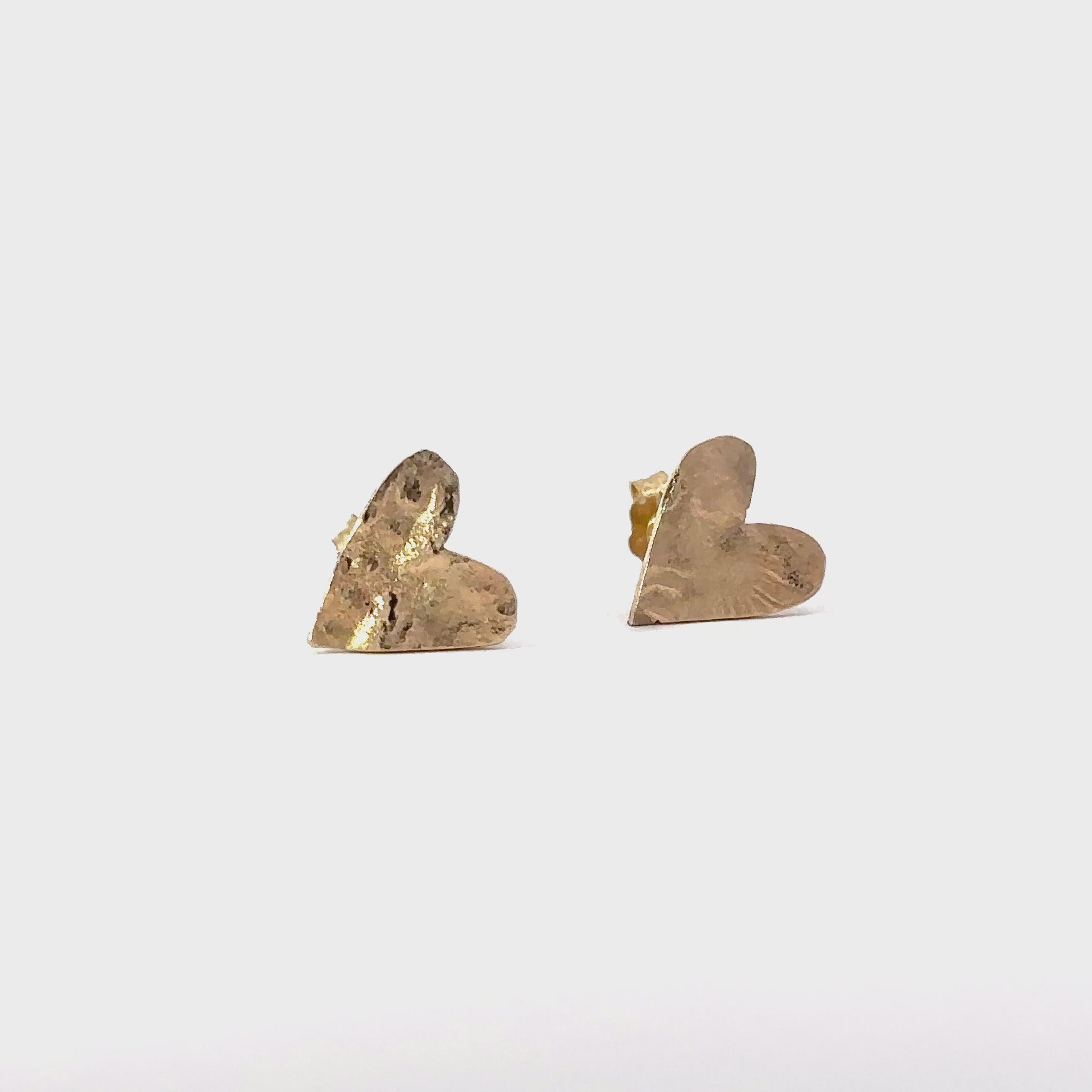 McKenna Kay 10K gold  heart stud earrings - 'bliss'