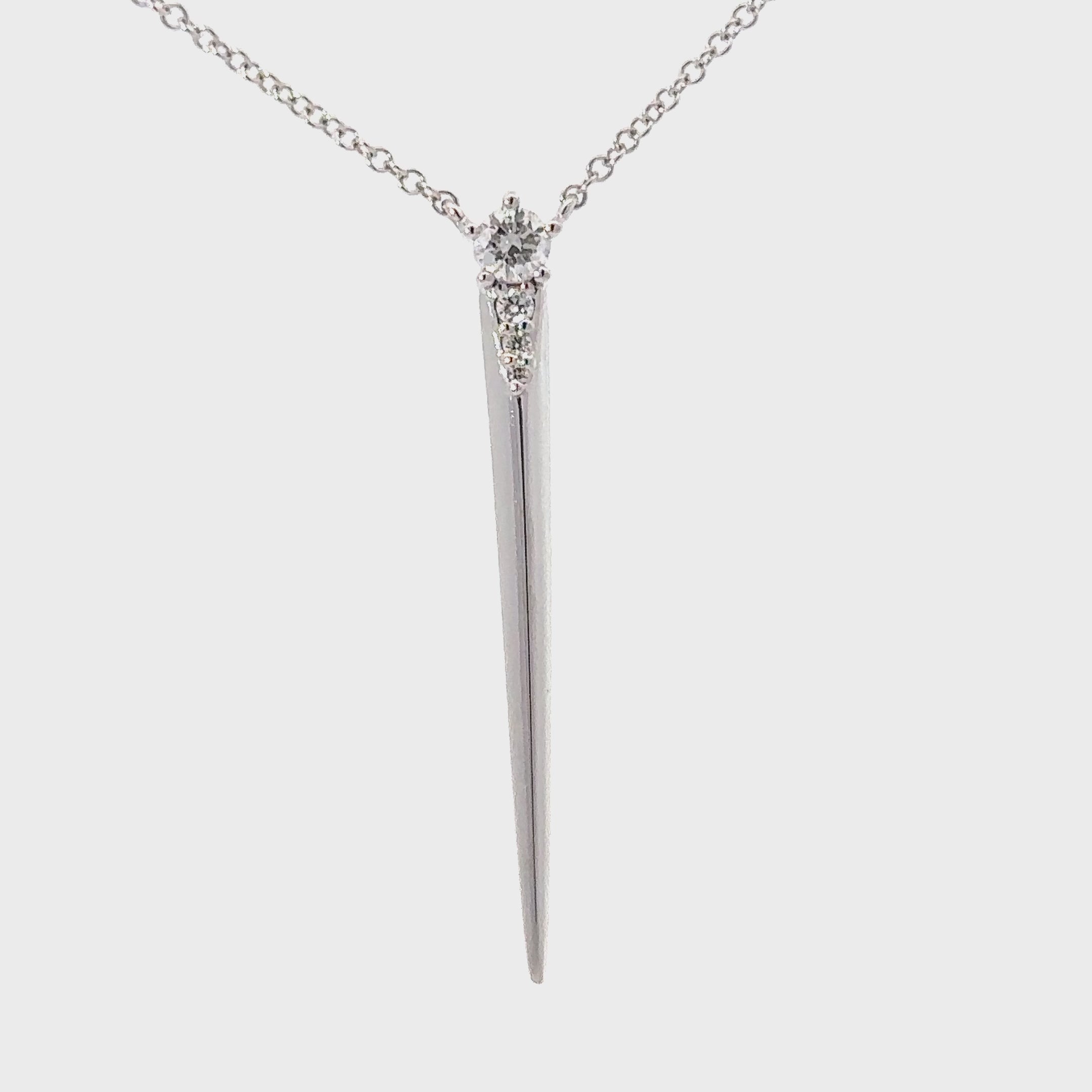 Bassali of New York 14kw diamond pedulum necklace