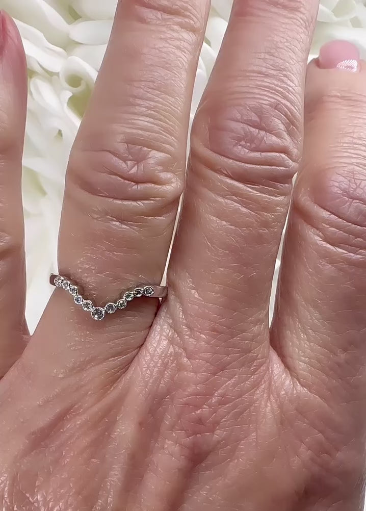 bezel set contour diamond band