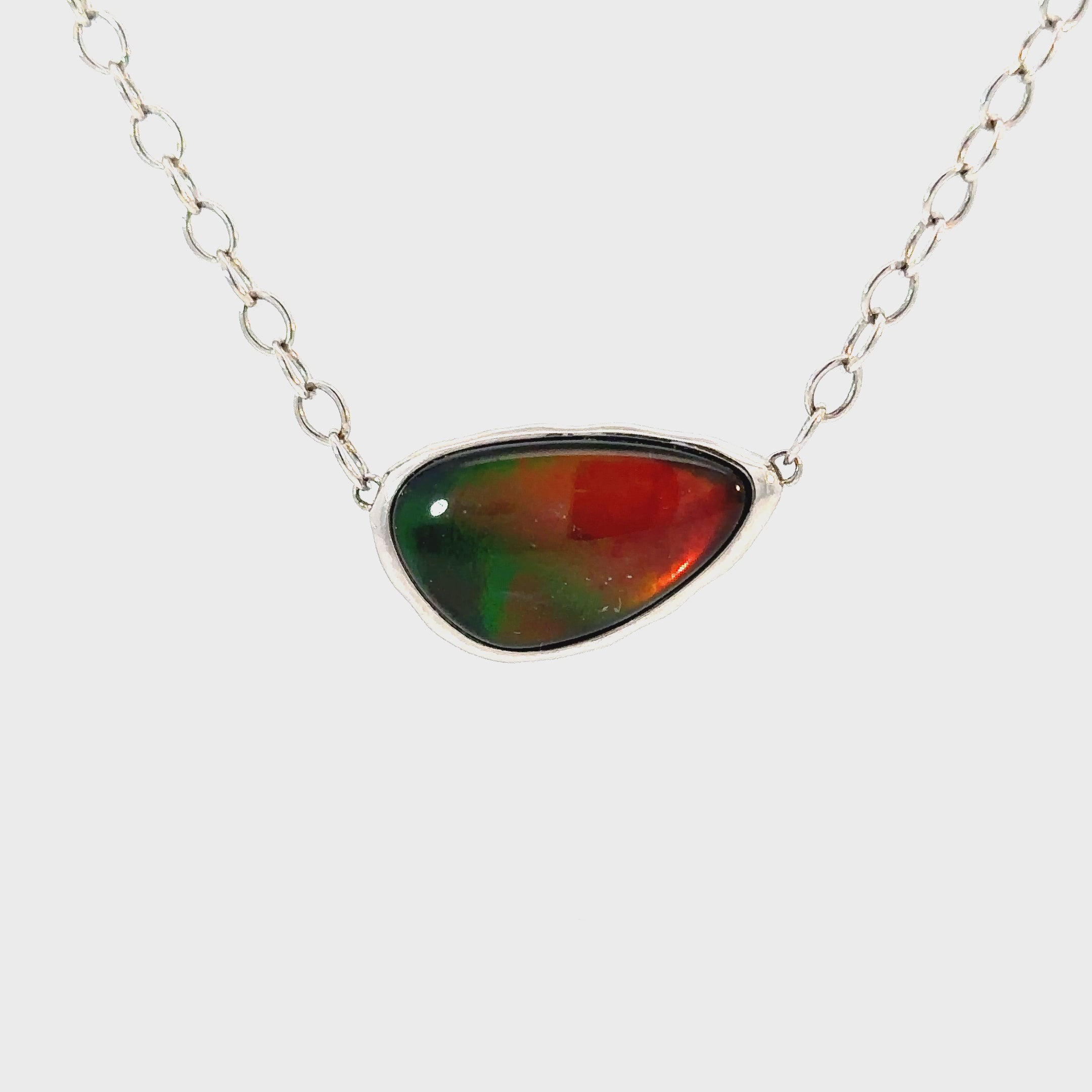Korite sterling silver ( wave collection) ammolite pendant