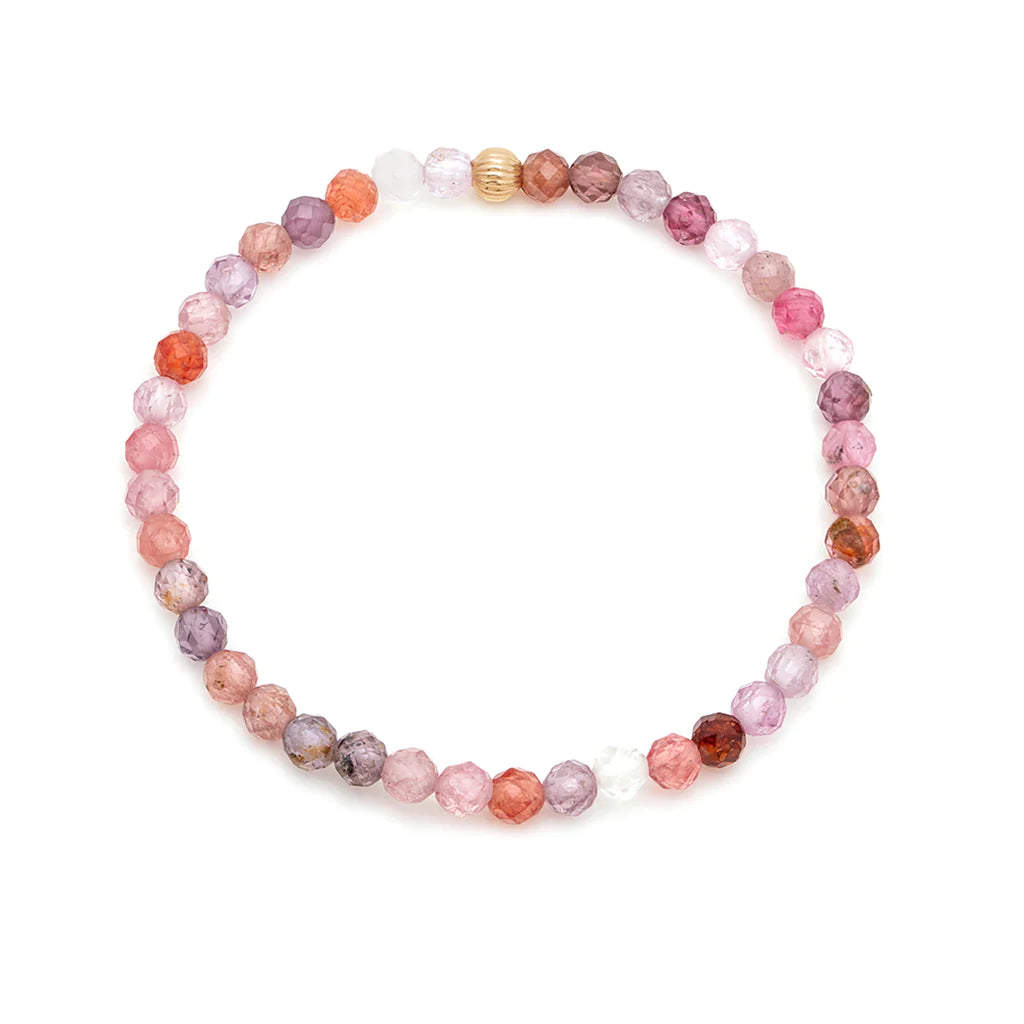 Pink Spinel stretch bracelet - social mini by Leah Alexandra