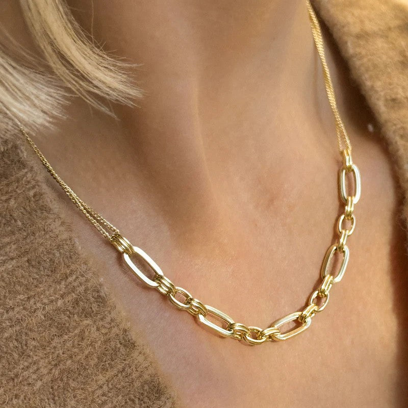Leah Alexandra Trombone Necklace | Gold Vermeil