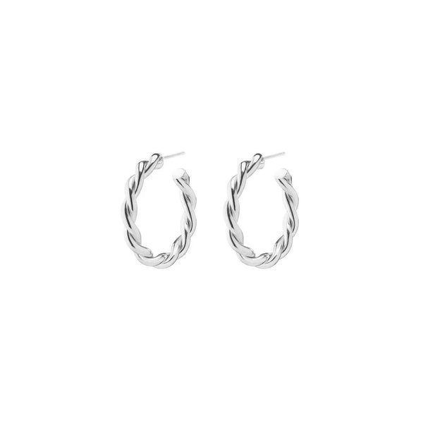 Leah Alexandra Twist Hoops | Silver