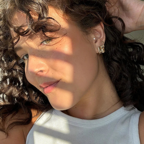 Leah Alexandra Weave Earrings | Gold Plated