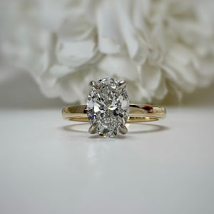 Custom 1.24 ct Oval lab Grown Diamond Engagement Ring - 2 tone