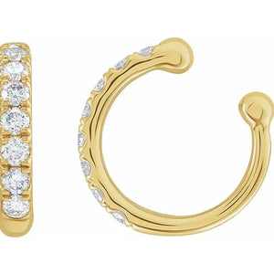 14K YG Diamond Ear Cuff - not pierced