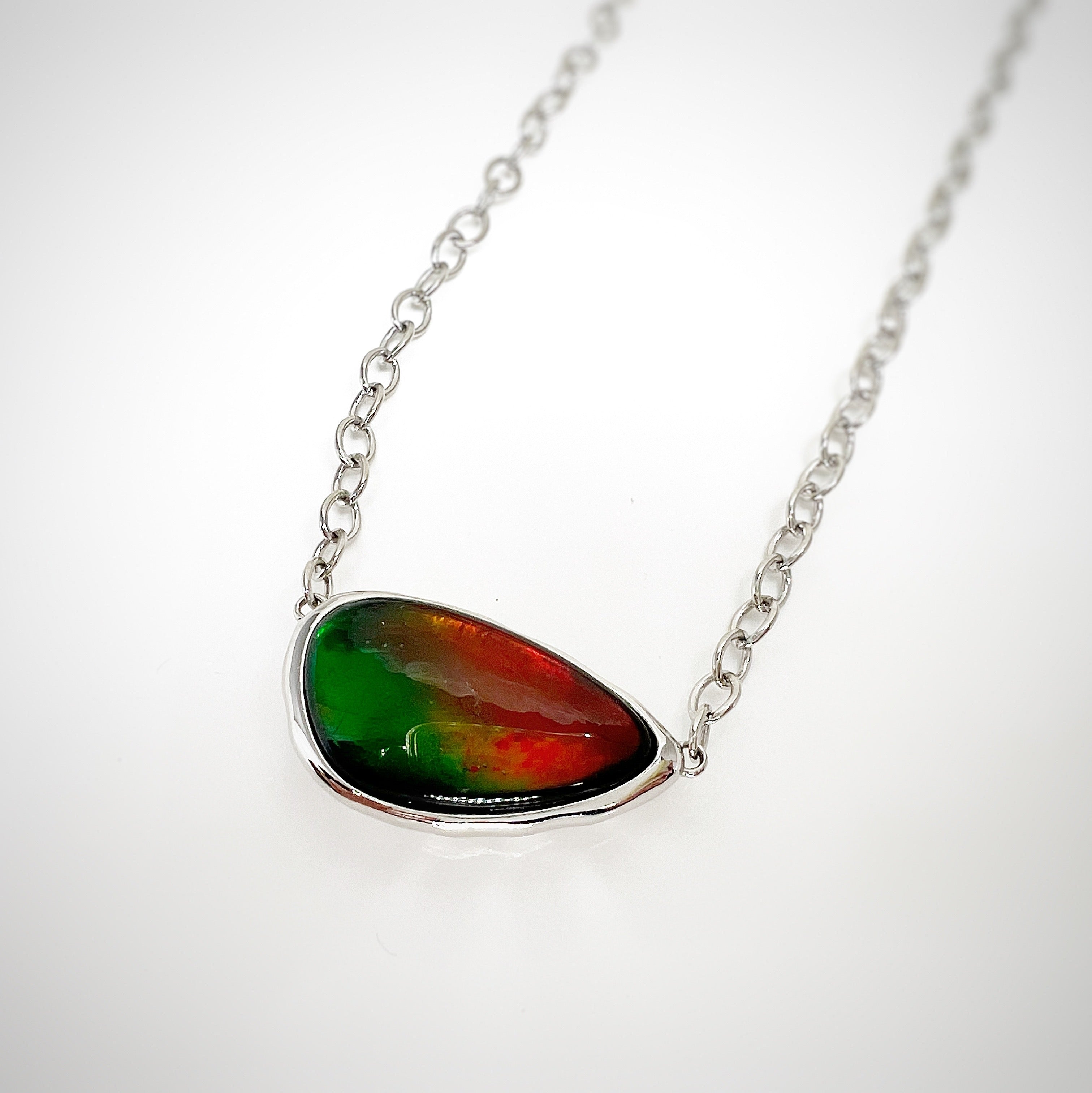Korite sterling silver ( wave collection) ammolite pendant
