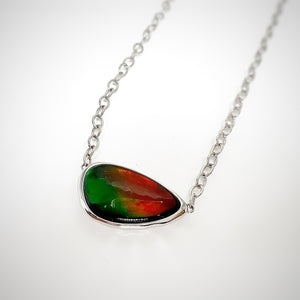 Korite Sterling Silver (wave collection) Ammolite Necklace