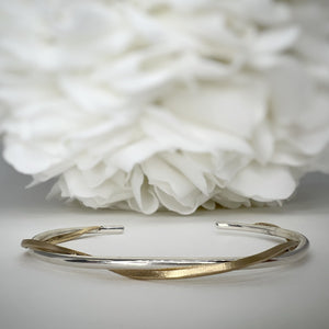 Custom cuff in sterling silver and 10ky