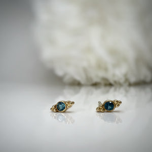10k gold genuine blue topaz earrings