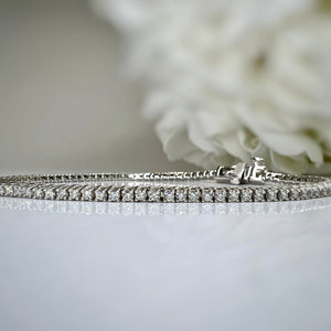 10k white gold lab grown diamond tennis bracelet