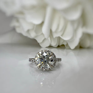14k white gold 2.30c lab grown halo engagement ring