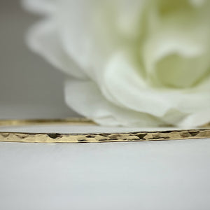 Hand made 10k yellow gold hammered bangle