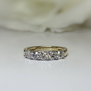 14k yellow gold 5 stone lab grown diamond band