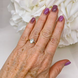 Custom 1.24 ct Oval lab Grown Diamond Engagement Ring - 2 tone
