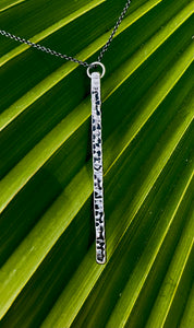 McKenna Kay Recycled Sterling Silver Bar Pendant - 'Exhale'