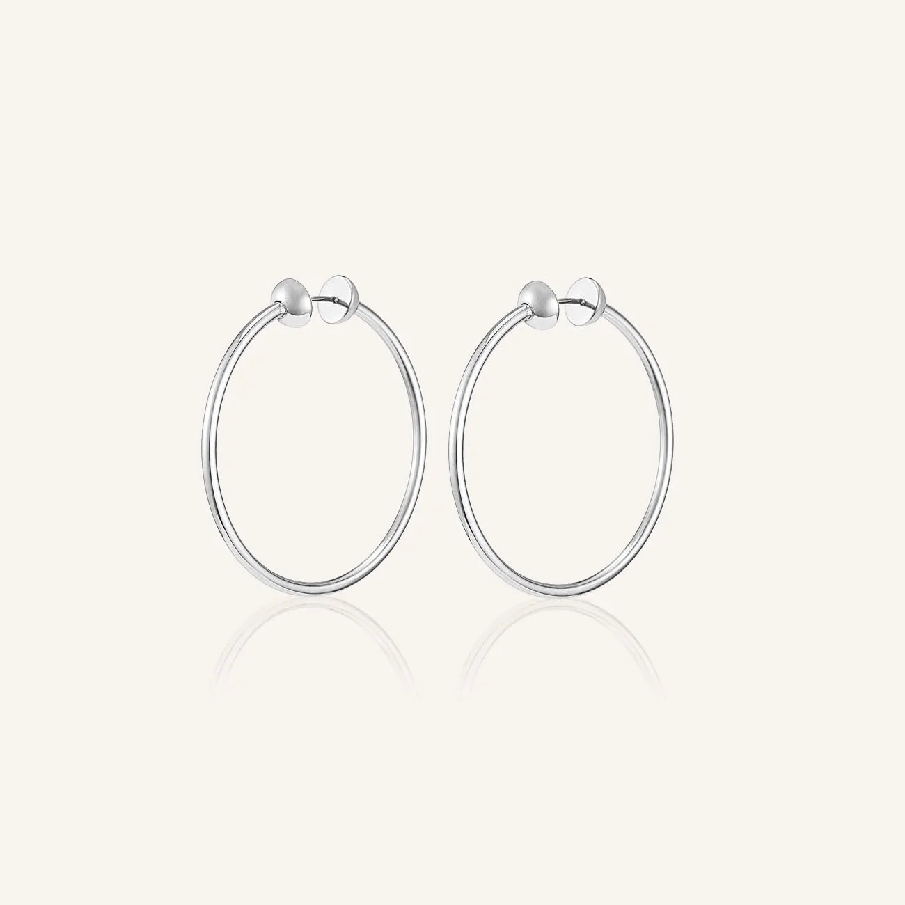 Jenny Bird Icon Hoops in Small | Silver