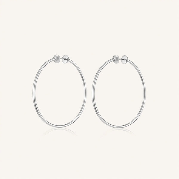 Jenny Bird Icon Hoops in Medium | Silver