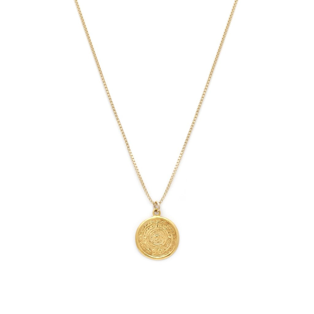 Leah Alexandra Mayan necklace goldfill