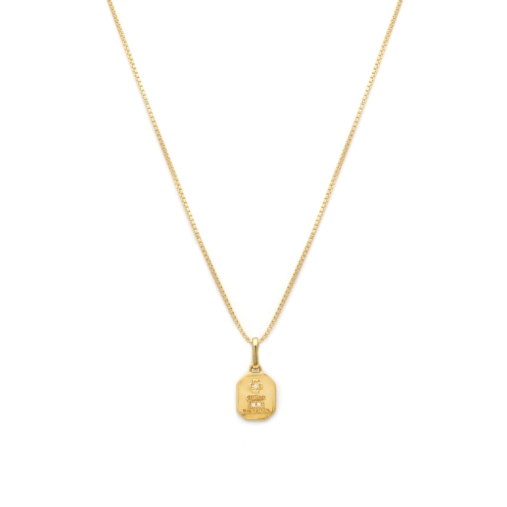 Leah Alexandra Love Token Necklace Square | Gold Plated