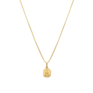 Leah Alexandra Love token necklace-square -goldplated