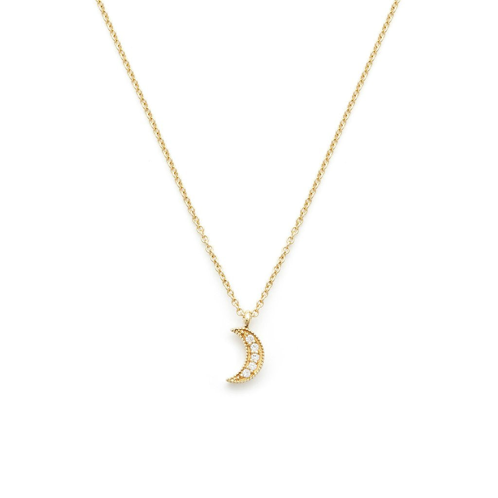 Leah Alexandra Luna cz moon necklace-goldfilled