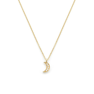 Leah Alexandra Luna cz moon necklace-goldfilled