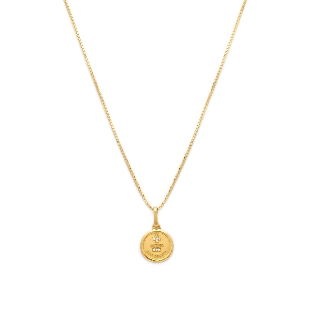 Leah Alexandra Love token necklace round-gold plated