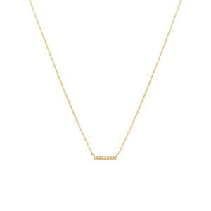 Leah Alexandra Pave bar necklace-gold