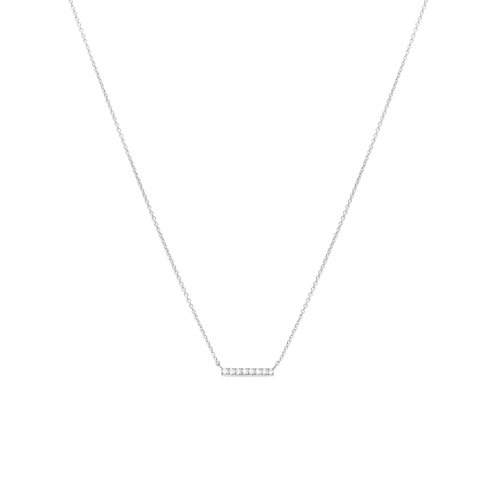 Leah Alexandra Pave bar necklace-silver