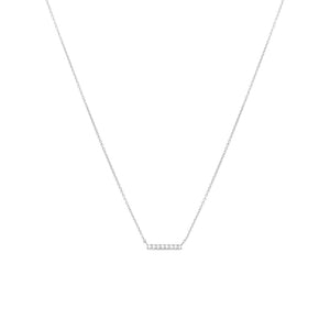 Leah Alexandra Pave bar necklace-silver