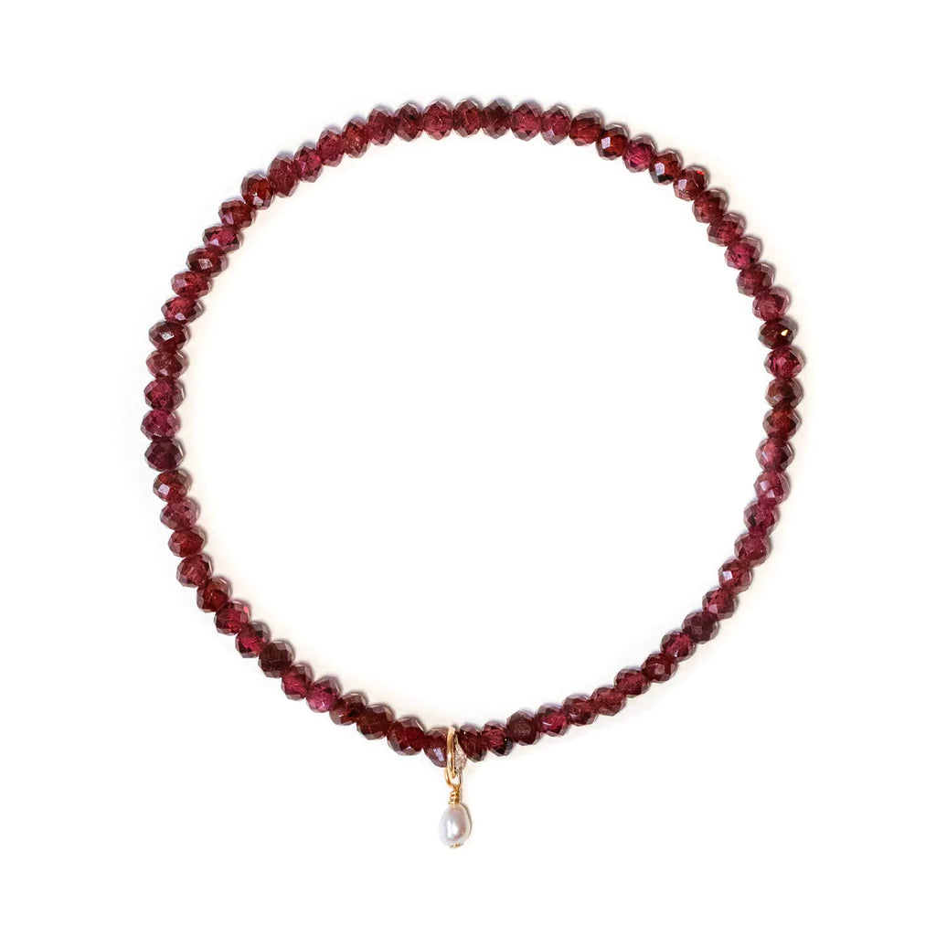 Leah Alexandra- Socialmini bracelet|Garnet & Pearl
